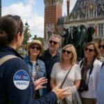 Burghers of Calais statue with tourists